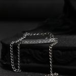 دستبند نقره خطی نگیندار (مدل بار)