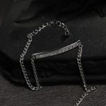 دستبند نقره خطی نگیندار (مدل بار)