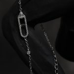 دستبند نقره مستطیلی نگیندار